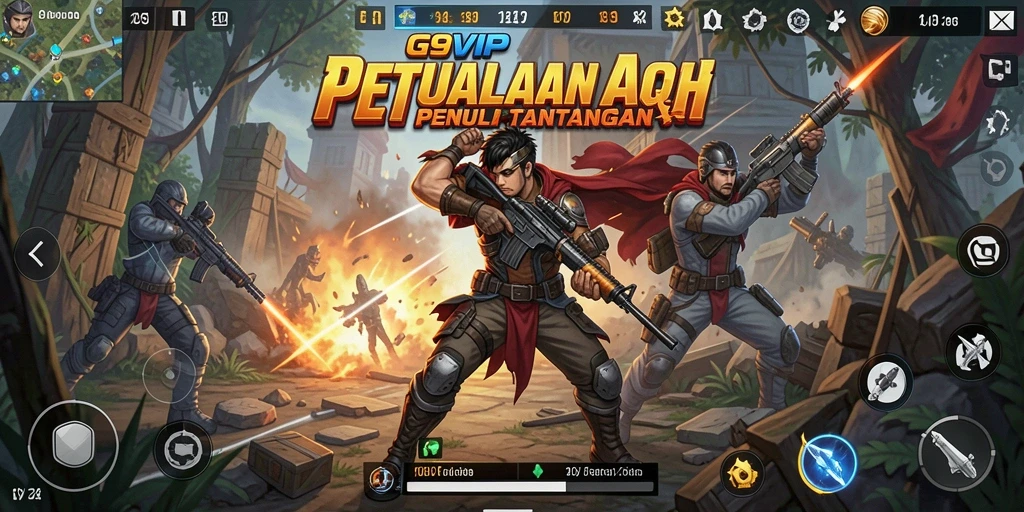 Screenshot G9VIP menampilkan aksi seru dalam pertarungan mendebarkan.