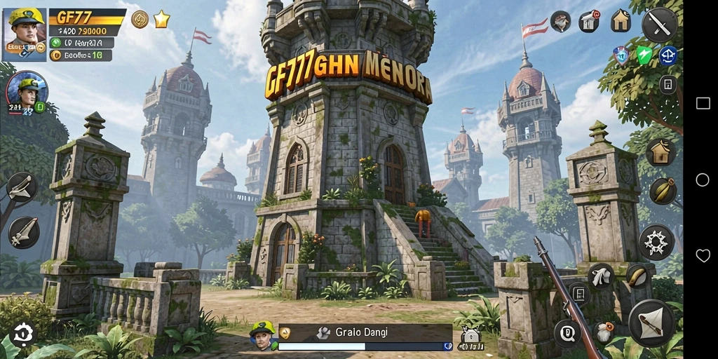 Screenshot gameplay GF777 menampilkan aksi pertahanan yang intens.
