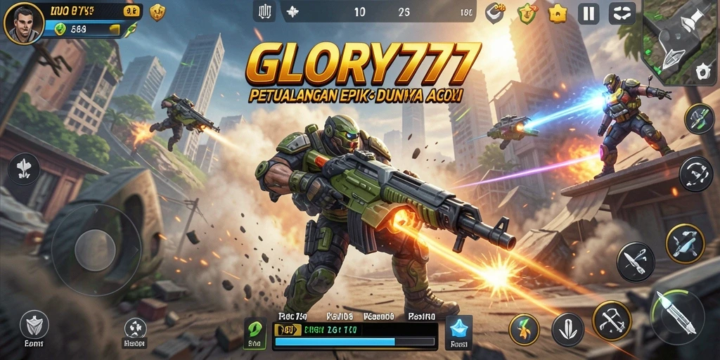 Tampilan gameplay GLORY777 yang intens dan seru.