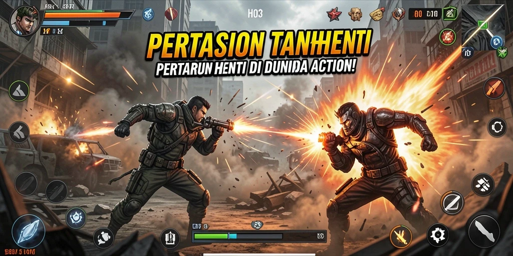 Tampilan epik dari gameplay H03 yang penuh aksi.