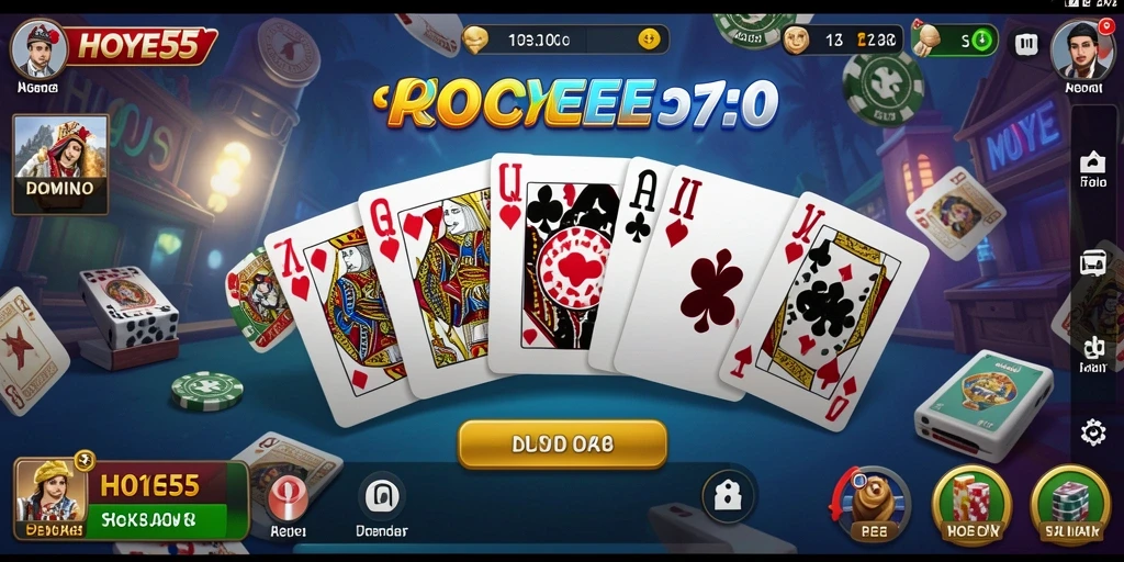 Screenshot gameplay HOYE55 yang menampilkan keseruan bermain Domino.