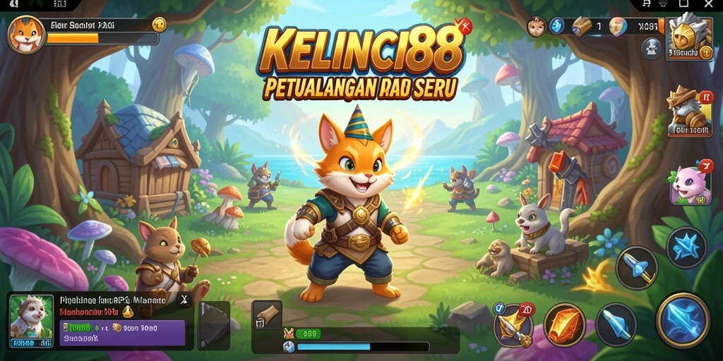 Gameplay KELINCI88 menampilkan pertarungan epik di dunia fantasi.