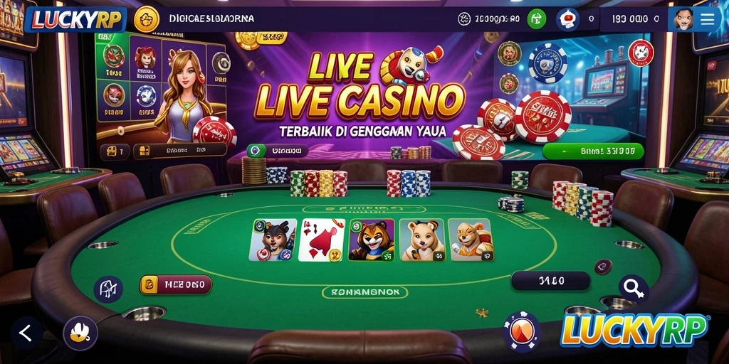 Tampilan gameplay Live Casino yang mendebarkan di LUCKYRP.