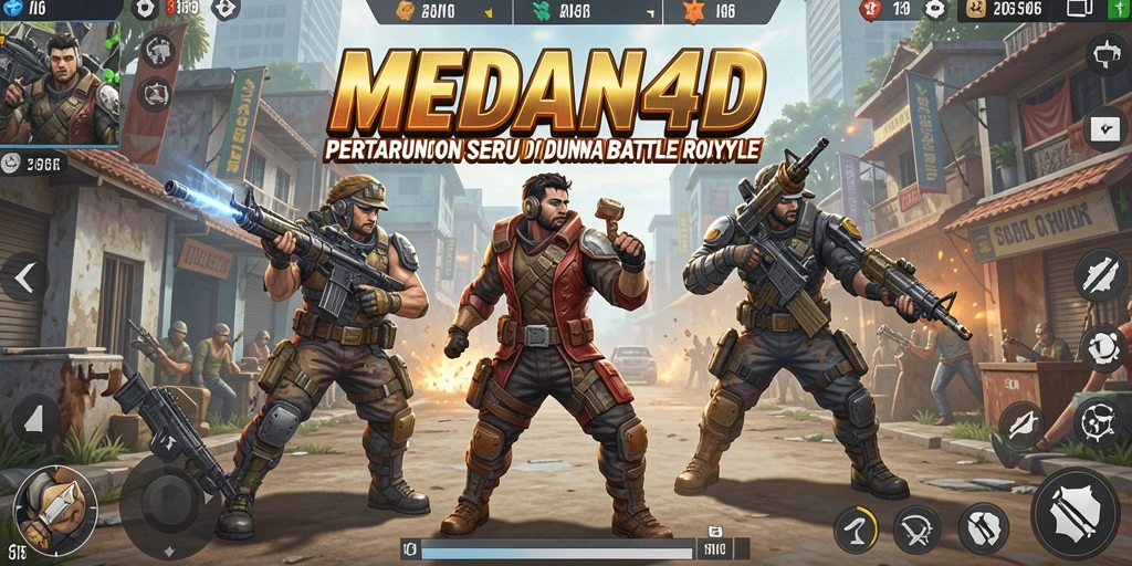 Tampilan gameplay mendebarkan di MEDAN4D dengan aksi Battle Royale.