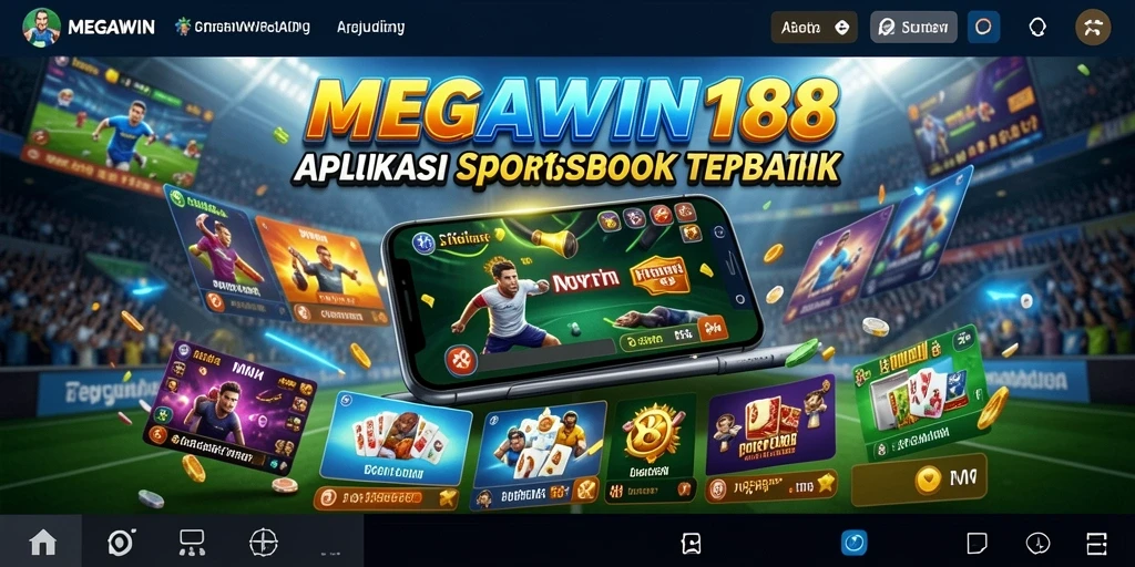 Tampilan antarmuka aplikasi MEGAWIN188 saat bermain Sportsbook.