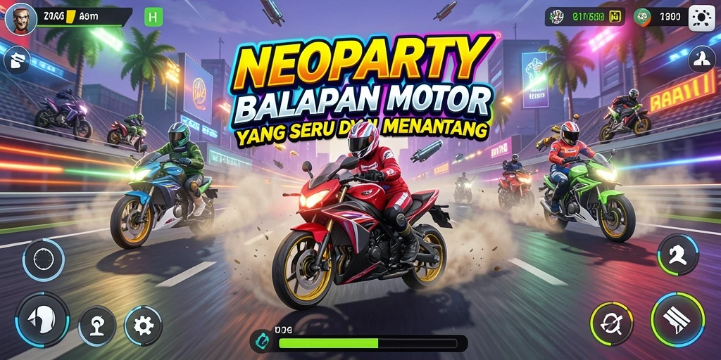 Tampilan menegangkan saat balapan di trek cepat NEOPARTY.