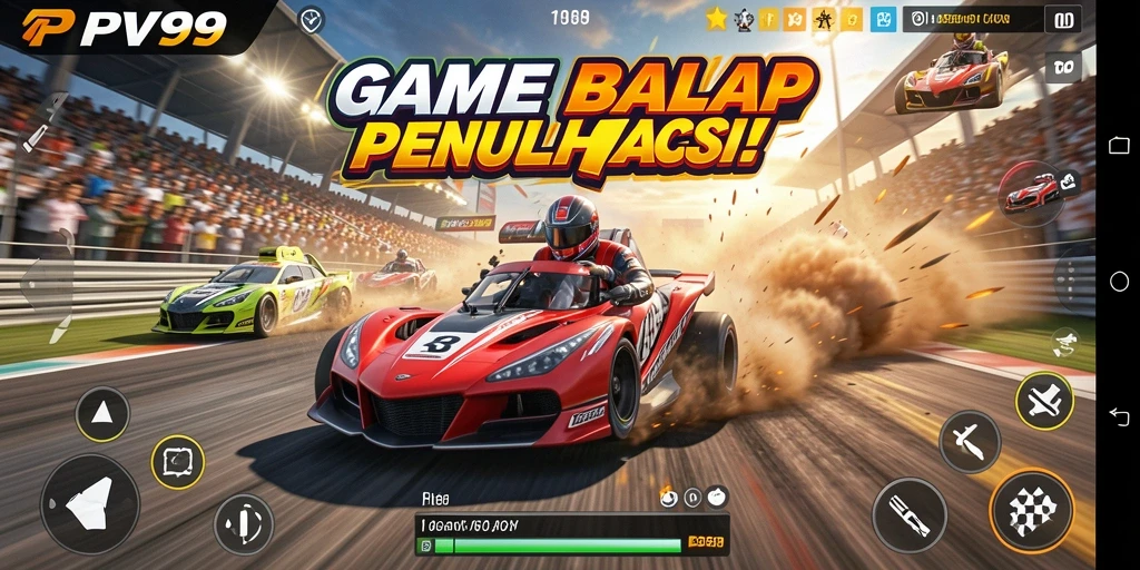 Tampilan gameplay menakjubkan dari PPV99 saat balapan.