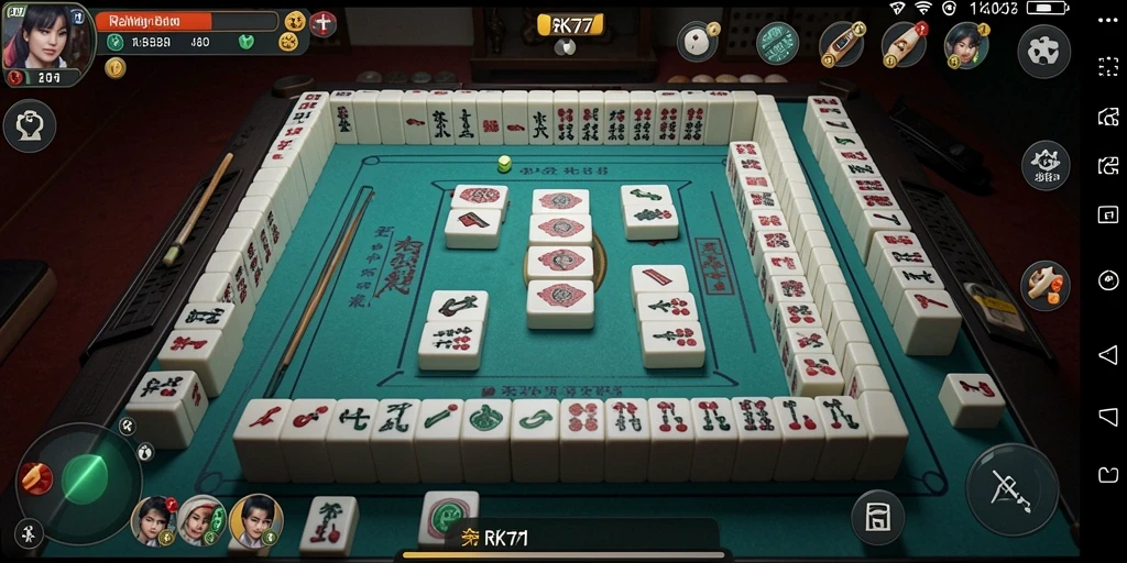 Tampilan gameplay RK77 yang menarik dalam permainan Mahjong.