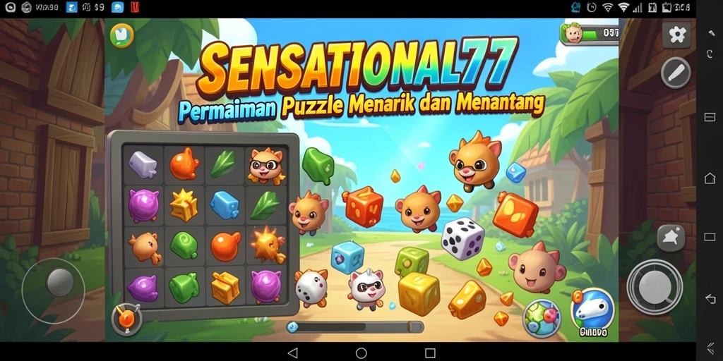 Gameplay SENSATIONAL77 menampilkan teka-teki yang menantang dan berwarna-warni.