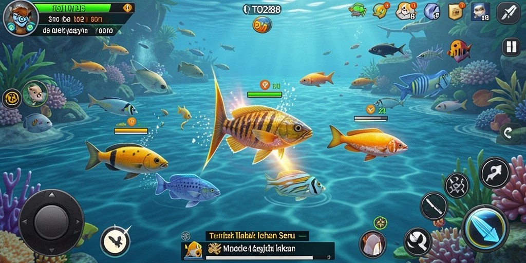 Tampilan gameplay TO288 dengan aksi menembak ikan yang seru.