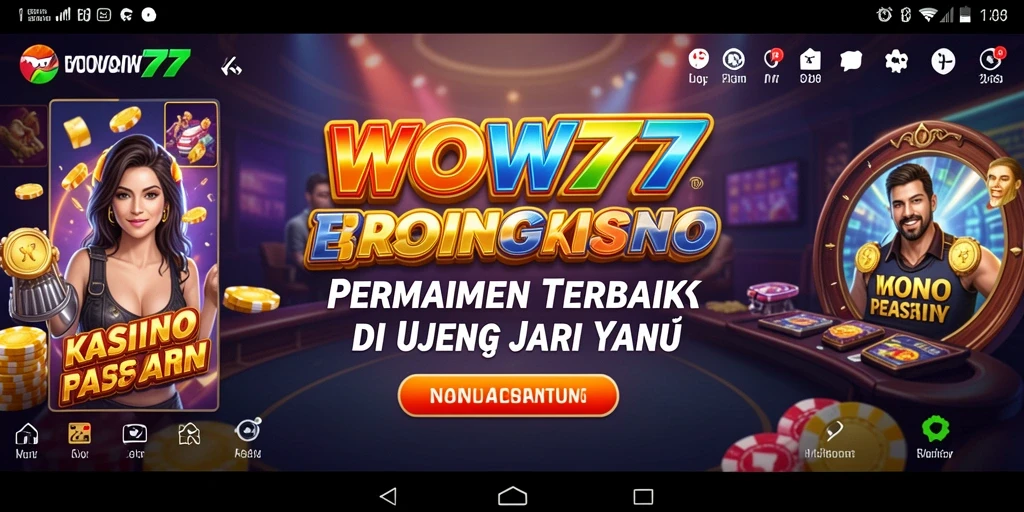 Screenshot dari permainan Kasino yang mendebarkan di WOW77.